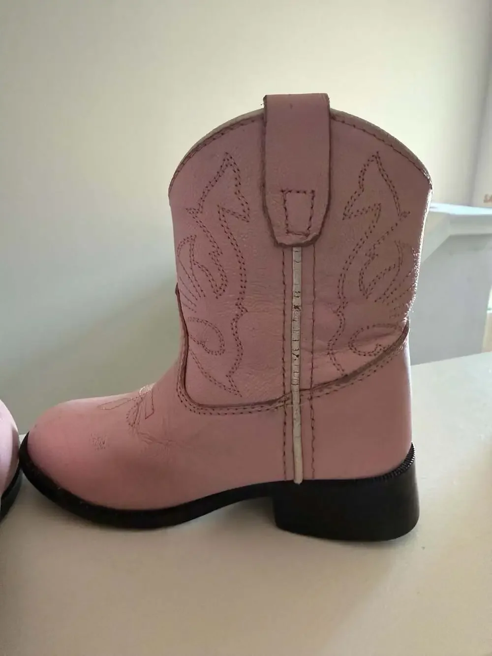 Masterson Boot Co. Pink Embroidered Leather Cowgirl Boots - Toddler Size 6
